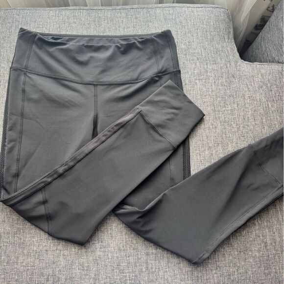 Lululemon Pants Womens 8 Black Stretch 26" Cuff Cropped Mid Rise Leggings Read - Picture 10 of 11